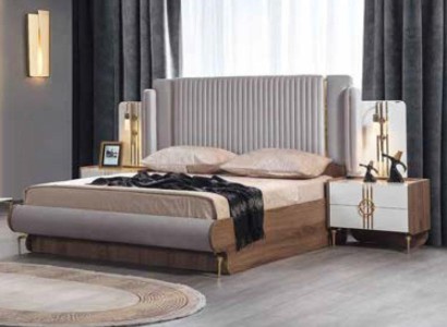 Modern Bed Luxurious Design Upholstered furniture Bed frame from genuine